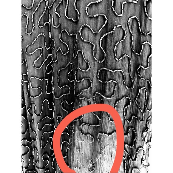 Vintage Beaded Cocktail Dress, 100% Black Silk, Beads & Sequins,by L Kazar,NY,2X - Picture 10 of 14